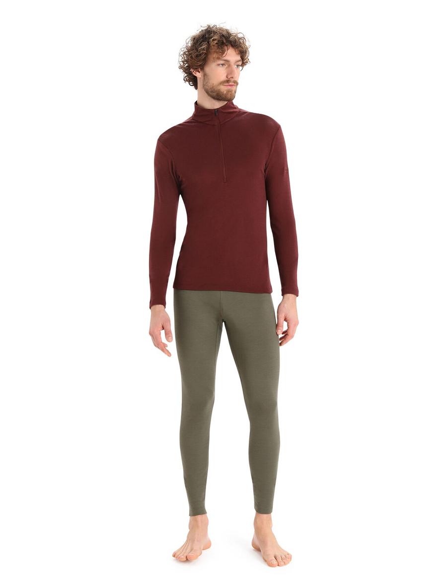 Men's Icebreaker Merino 175 Everyday Long Sleeve Half Zip Thermal Top Base Layers Espresso | CA 1577NWYB